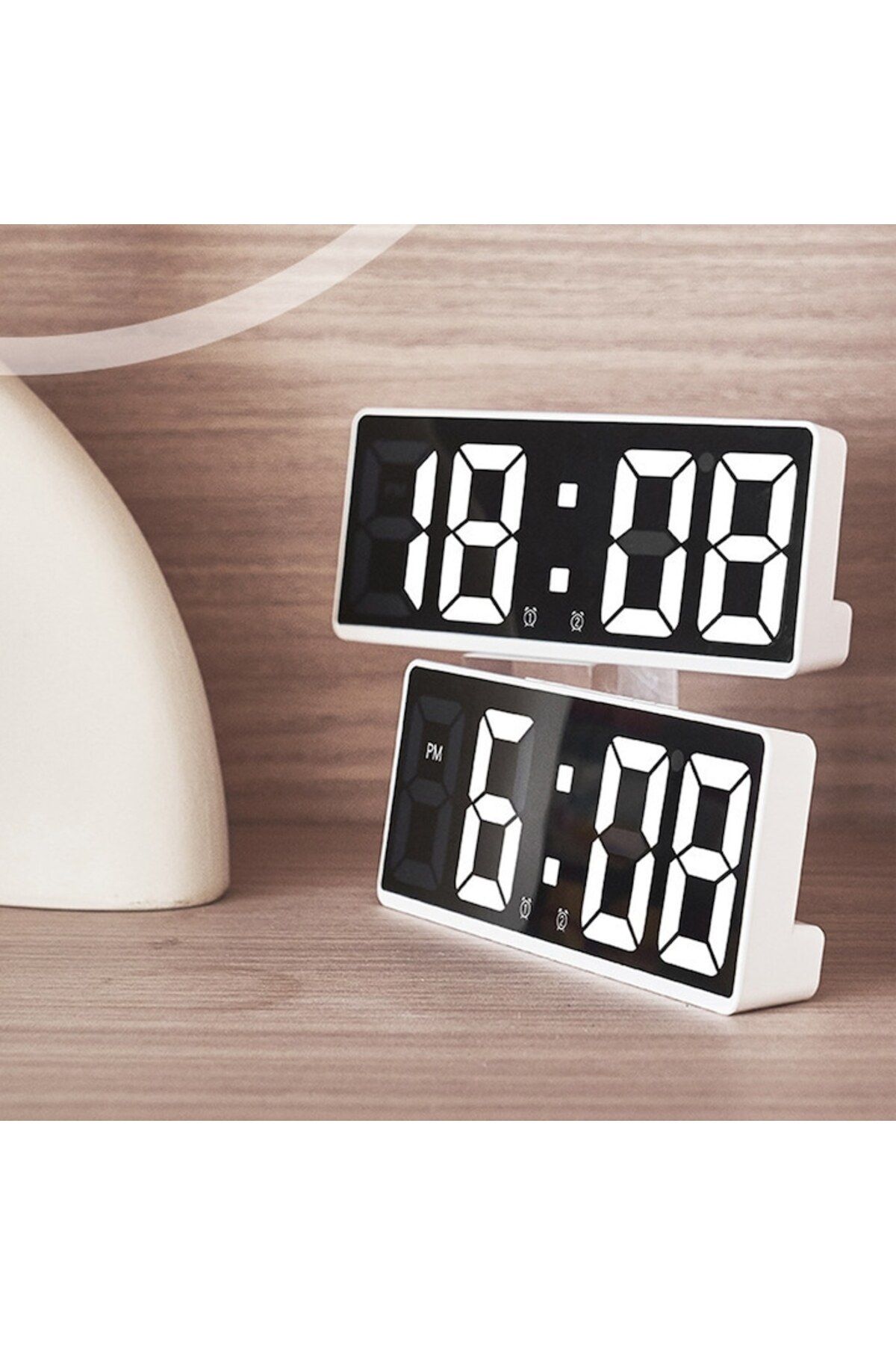 OEM-Digital multifunctional desk clock with voice control, adjustable brightness, and temperature displa 3