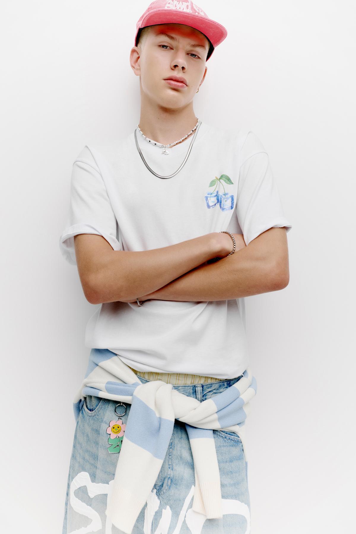 پول اند بیر تی شرت آستین کوتاه مردانه طرح چری آیس STWD