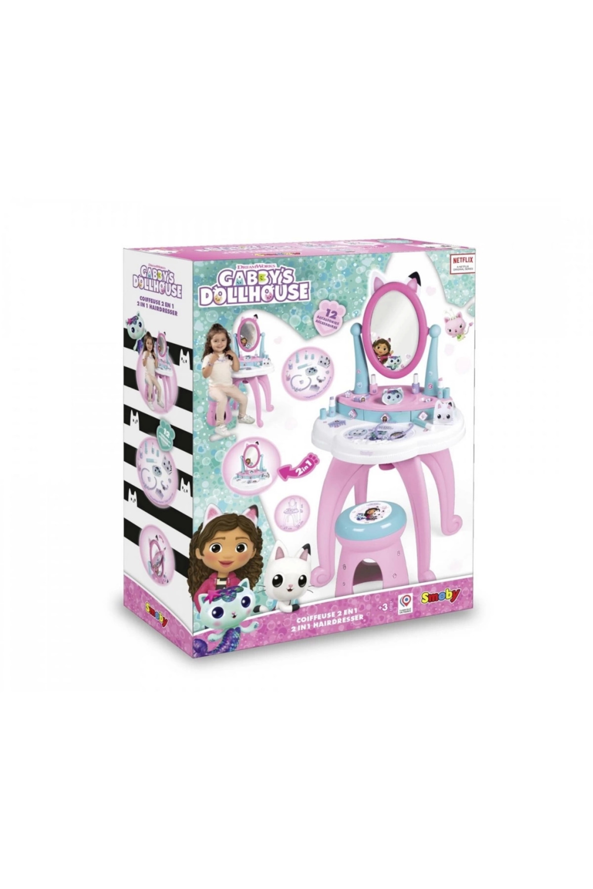 میز آرایش پا دار Smoby گبی بنفش