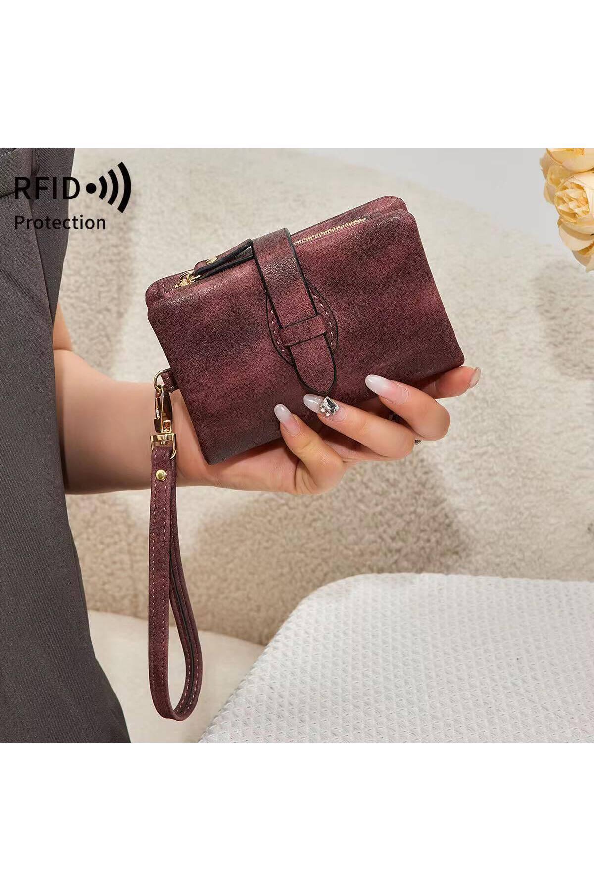 Small handy women's purse with new design soft texture bracelet