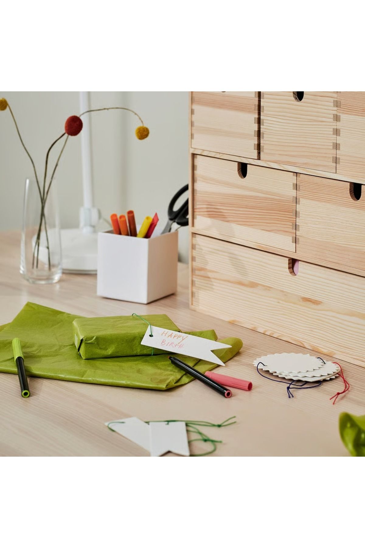 IKEA-ملصق مع خيط، مجموعة من 9، أبيض 3
