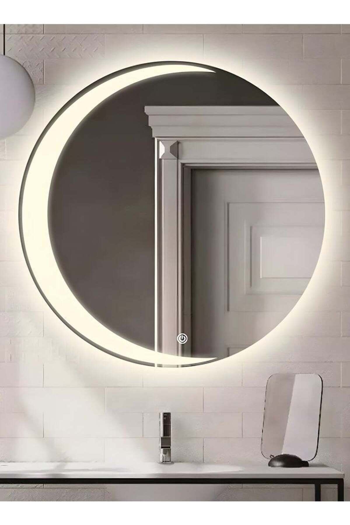 Taimi-50CM Framless Bathroom Mirror with 3-Levels Front LED Hilal Shape LED , Wall Mirror, Makup Mirror 2
