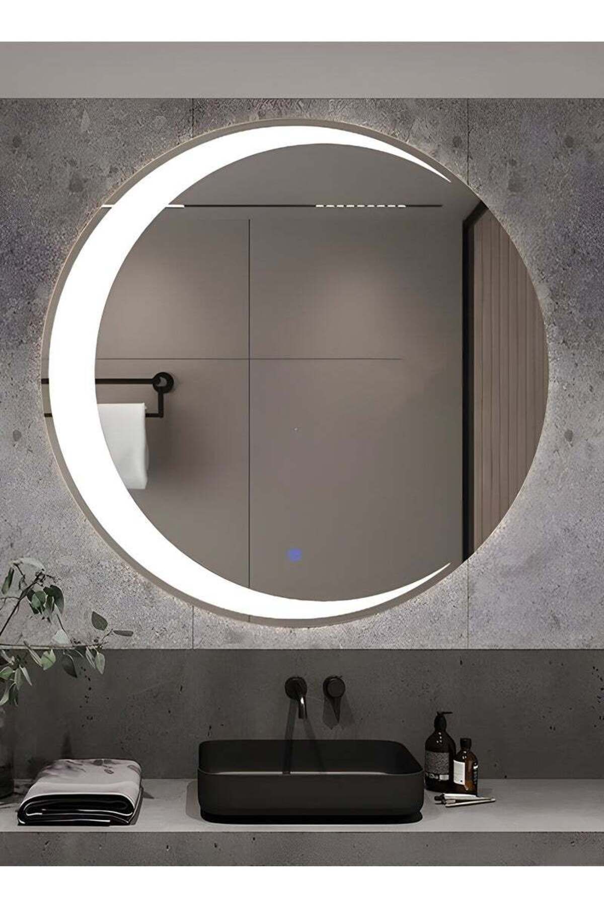 Taimi-90CM Framless Bathroom Mirror with 3-Levels Front LED Hilal Shape LED , Wall Mirror, Makup Mirror 4