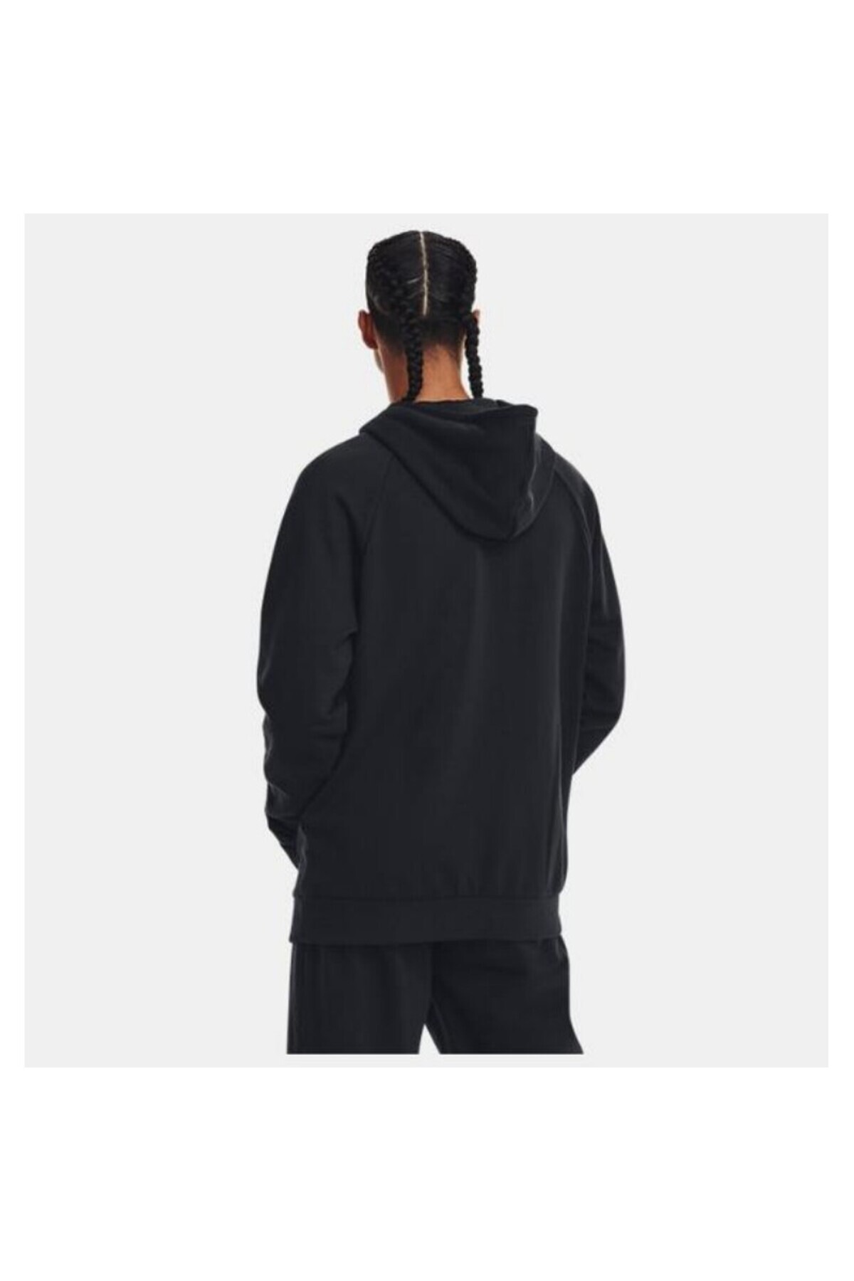 Under Armour Rival Fleece Logo Erkek Siyah Kapüşonlu Sweatshirt görsel 2