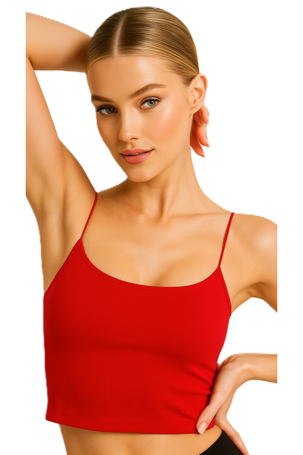 ParlaMira-Women's Viscose Lycra Double Layer Undershirt Crop Bustier with Non-Showing Thread Strap 5