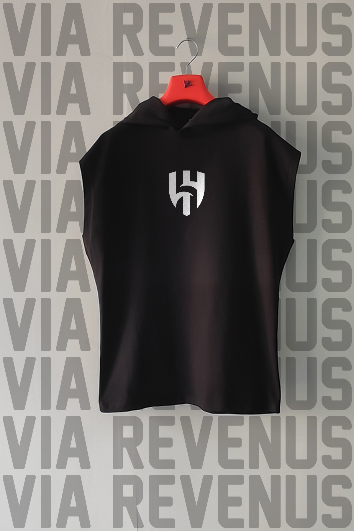 تيشيرت رياضي من القطن بنسبة 100% بقلنسوة بدون أكما...