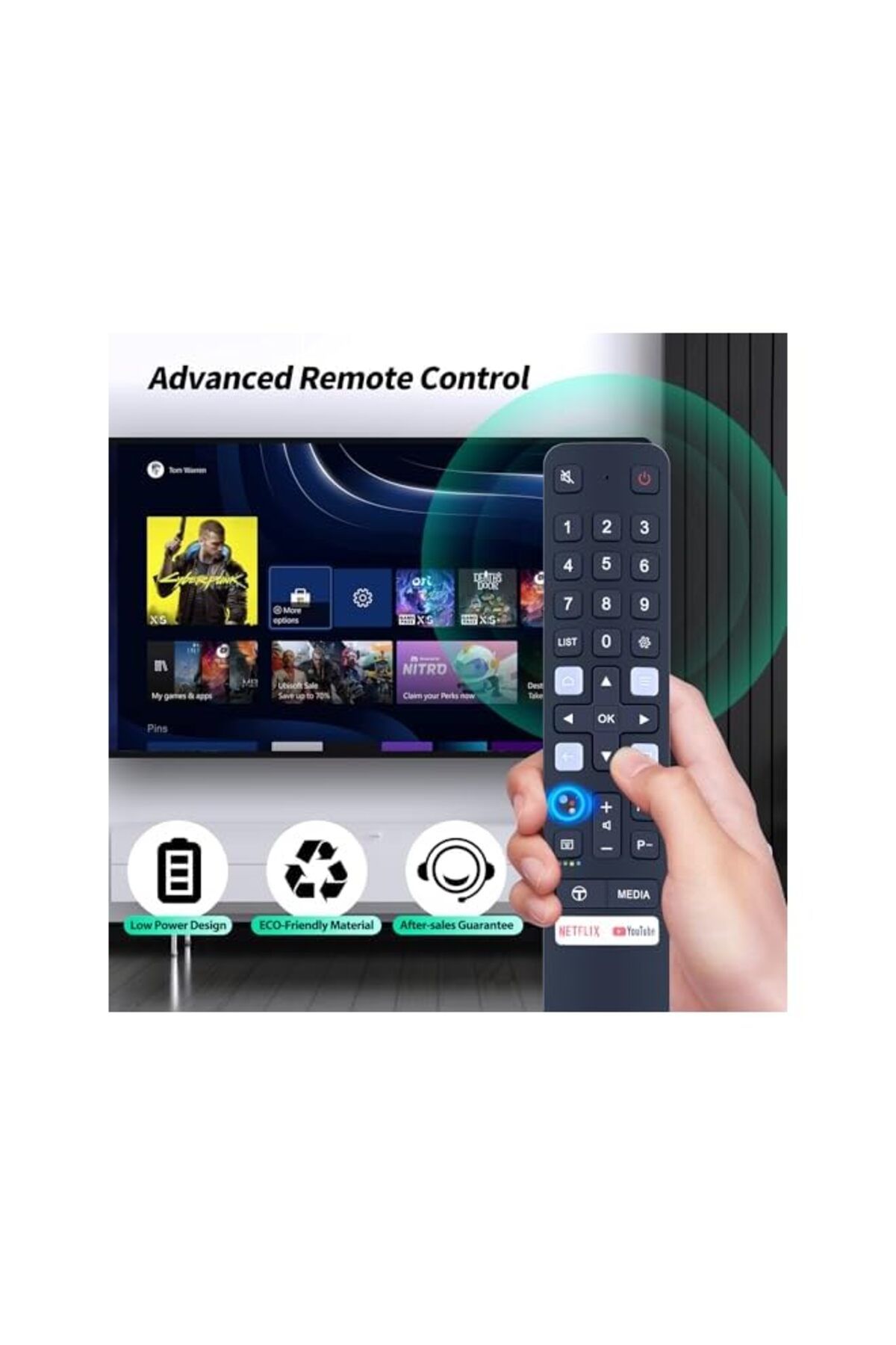 The Bros-RC901V FMR1 Replacement Voice Remote Control fit for TCL Smart, LCD, LED TVs 3
