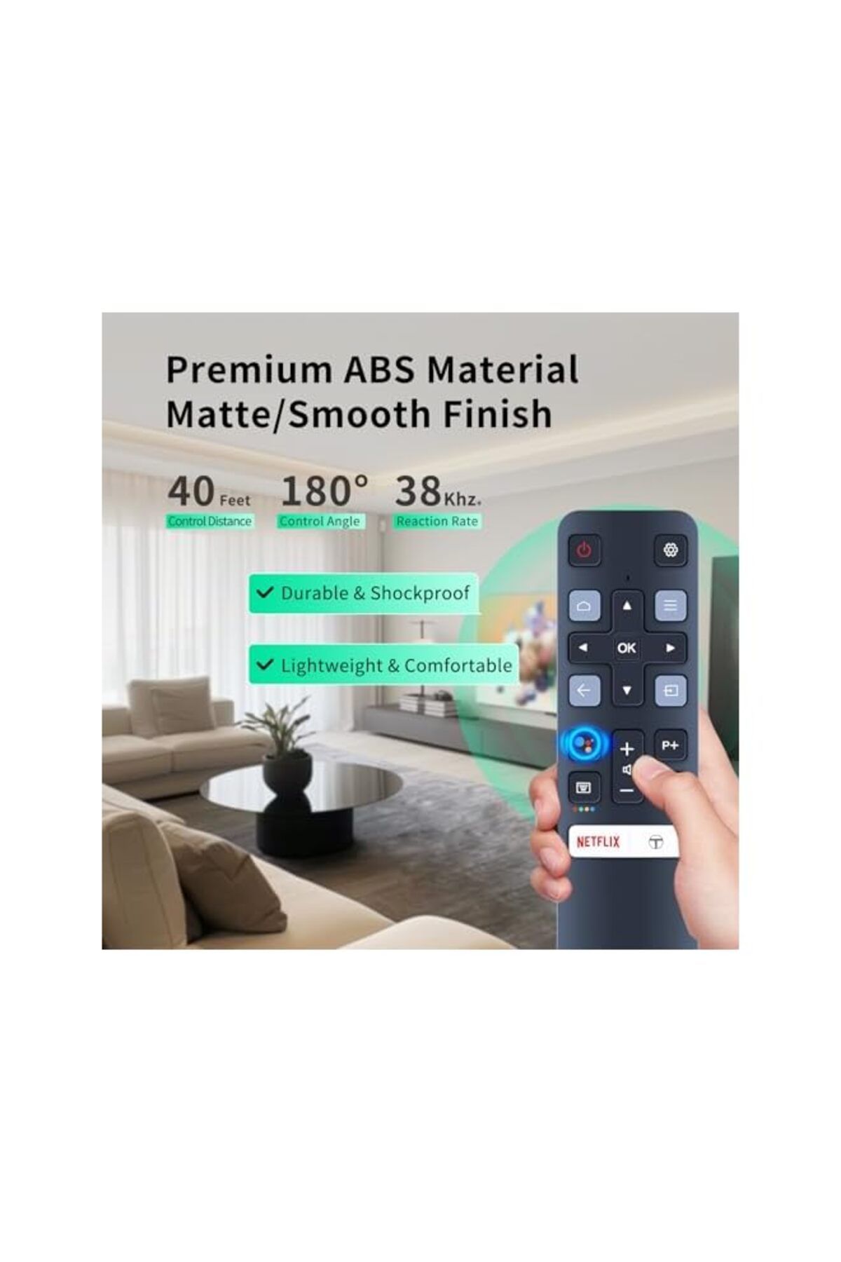 The Bros-Compatible TCL RC802V Remote Control with short cut keys Compatible with TCL Smart TV Remote 4