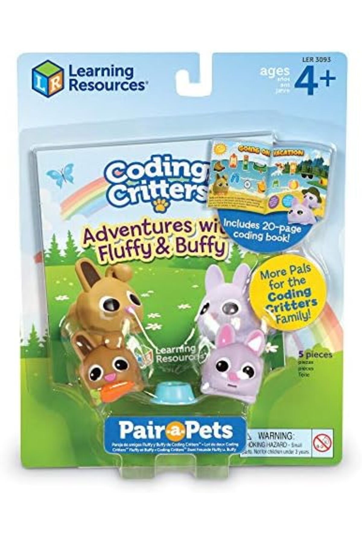 Learning Resources-Learning Resources Coding Critters™ Pair-a-Pets Fluffy & Buffy, Set of 1 3
