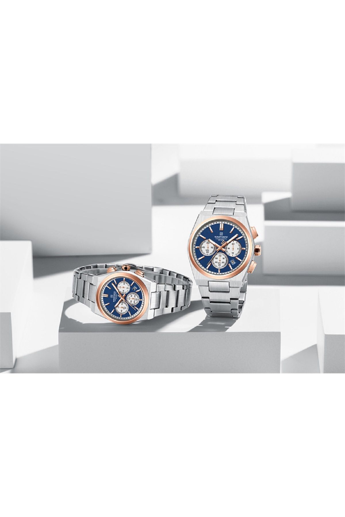 Naviforce-New Design Couple Matching Chronograph Watch Set with Multi Function Display Water Resistant 5