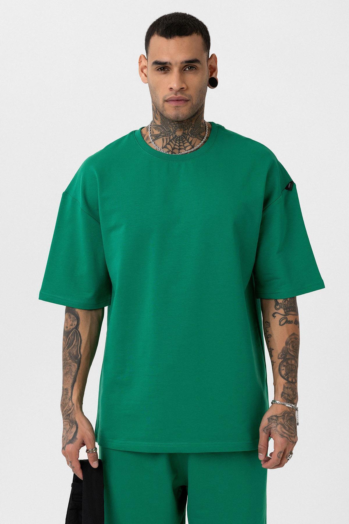 Paça Lastikli Basic Oversize Eşofman Takımı Nefti — رنگارنگ 30-123 — تصویر 4 از 7