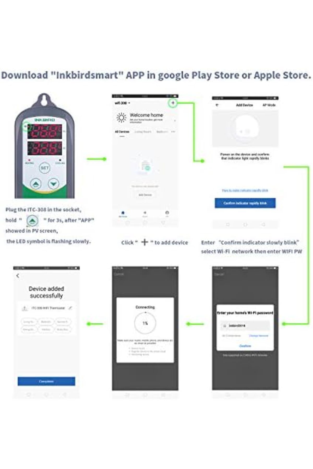 Inkbird-Digital WiFi Thermostat Heating and Cooling Control Temperature Controller Wireless Thermost 8
