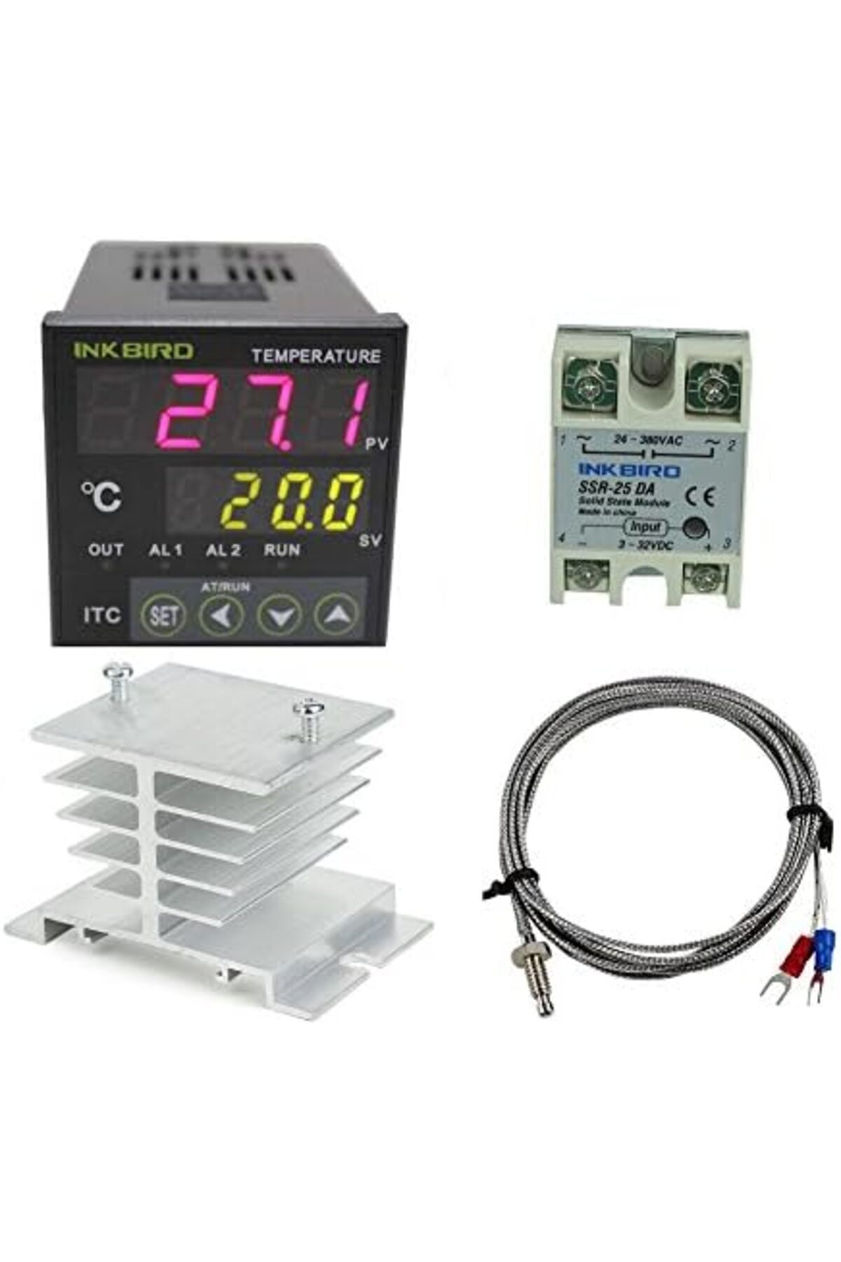 Inkbird-AC 100 to 240V ITC-100VH Digital PID Thermostat Temperature Controller 25DA SSR K Thermocoup 1