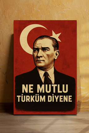 ea artworks Ne Mutlu Türküm Diyene Atatürk Temalı Kanvas Tablo