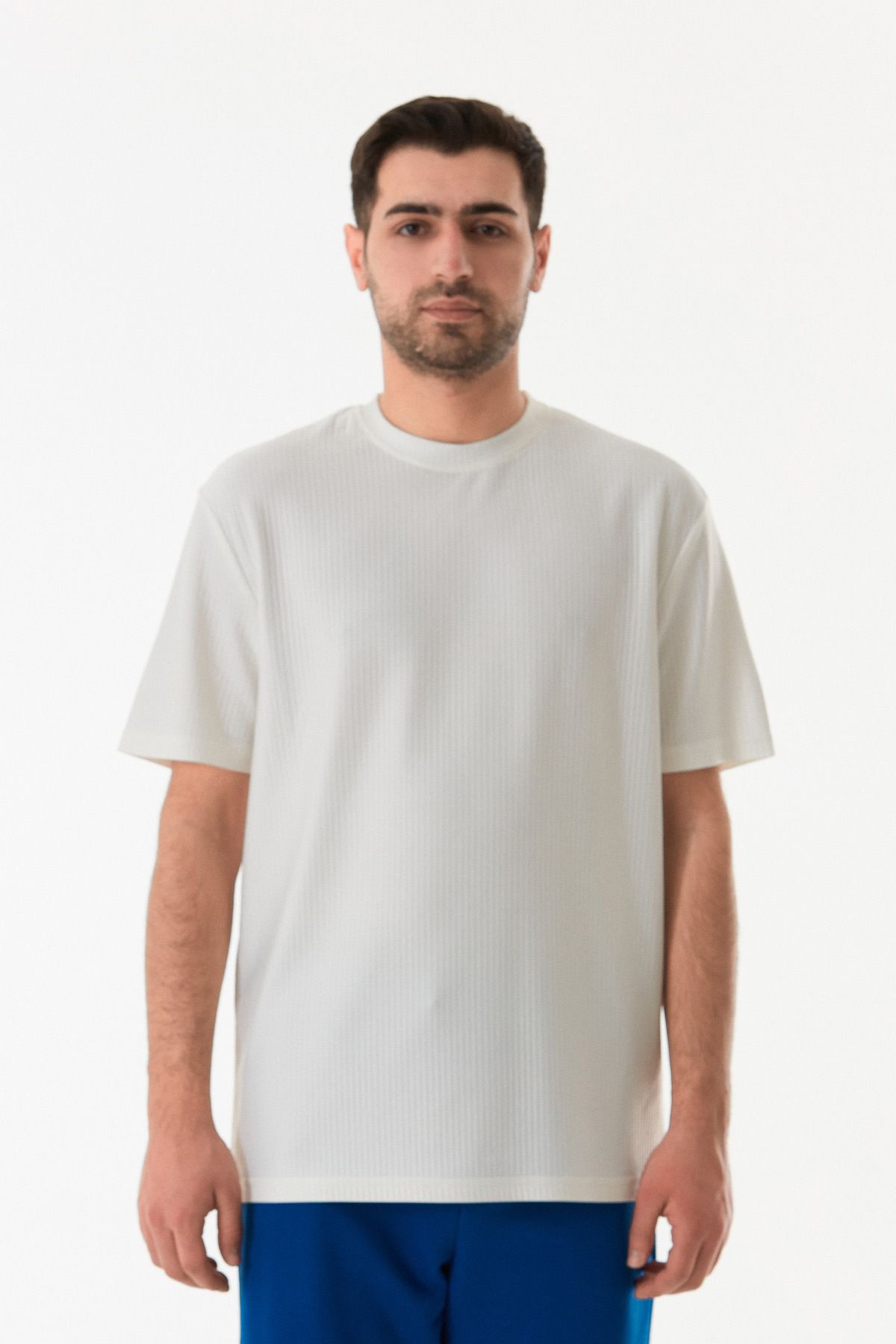 Fulla Moda-Jacquard Crew Neck T-Shirt 6