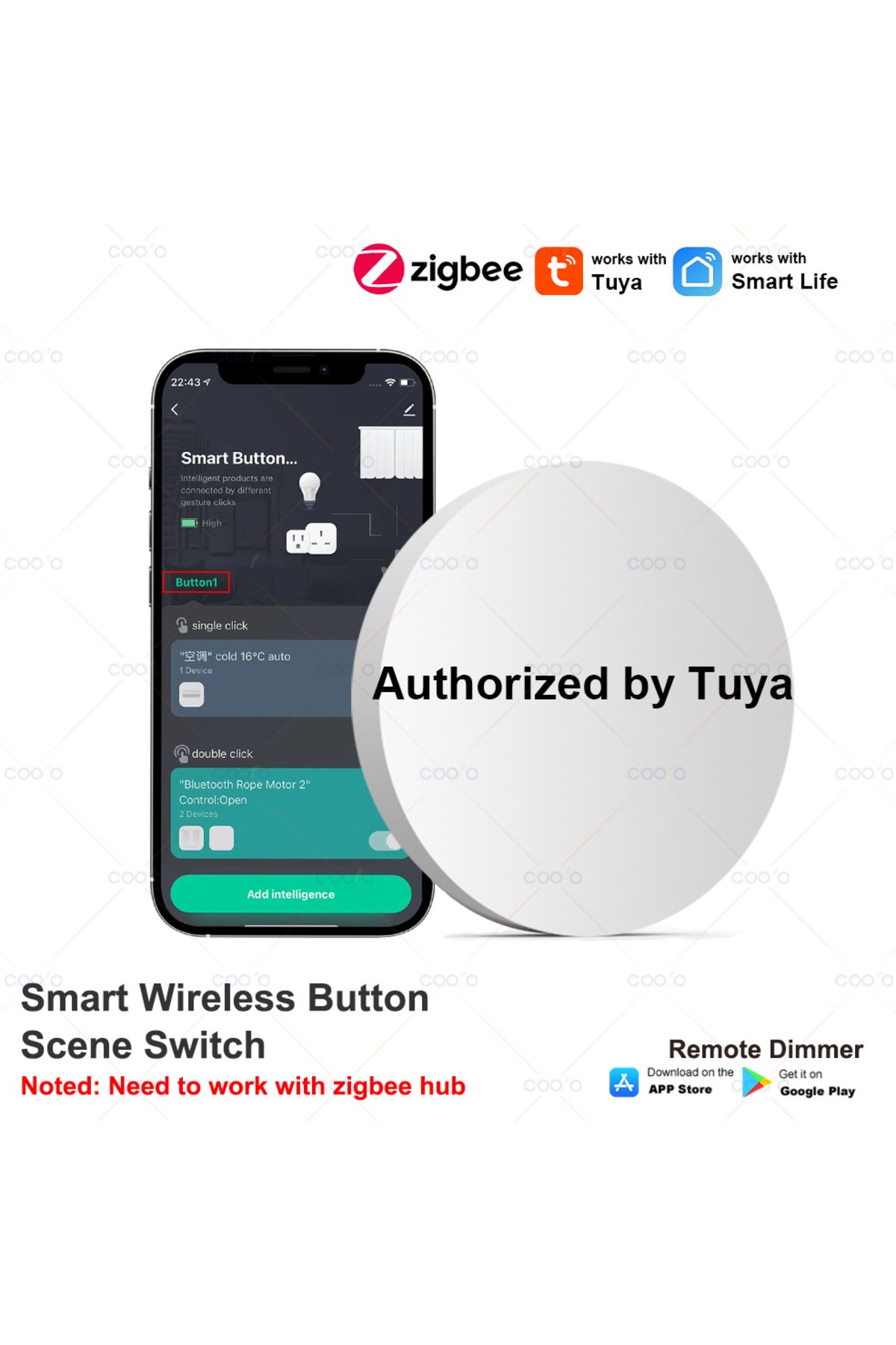 Choice-Tuya ZigBee Wireless Scene Switch Push Button Automation Scenario Controller Battery Powered Inte... 8