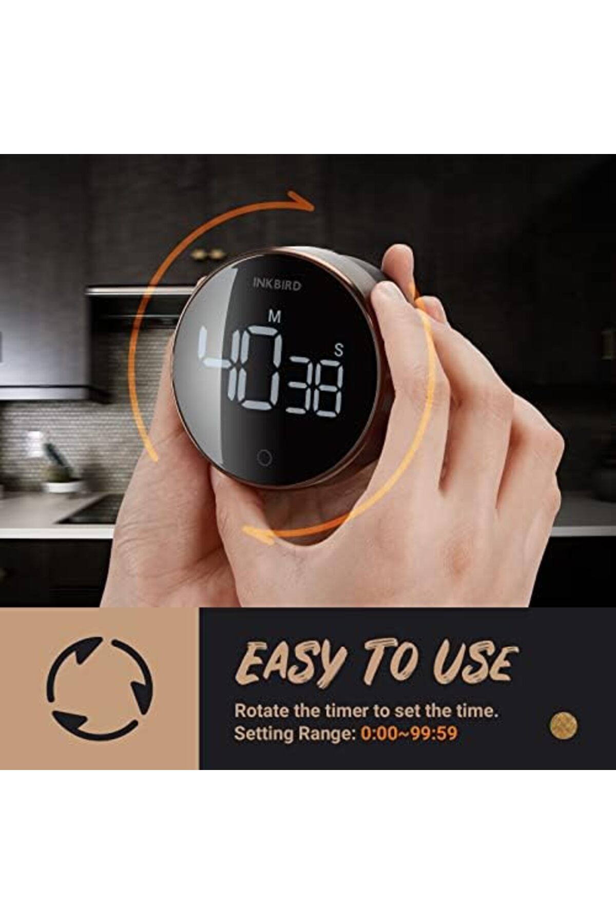 Inkbird-Digital Kitchen Timer IDT-01 Countdown Timer With Ultra Clear LED Screen Rotate Control Stop 8