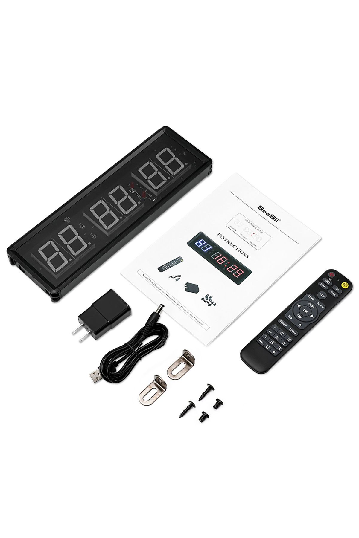 Choice-Programmable Remote control LED crossfit timer Interval Timer garage timer sports training clock ... 6