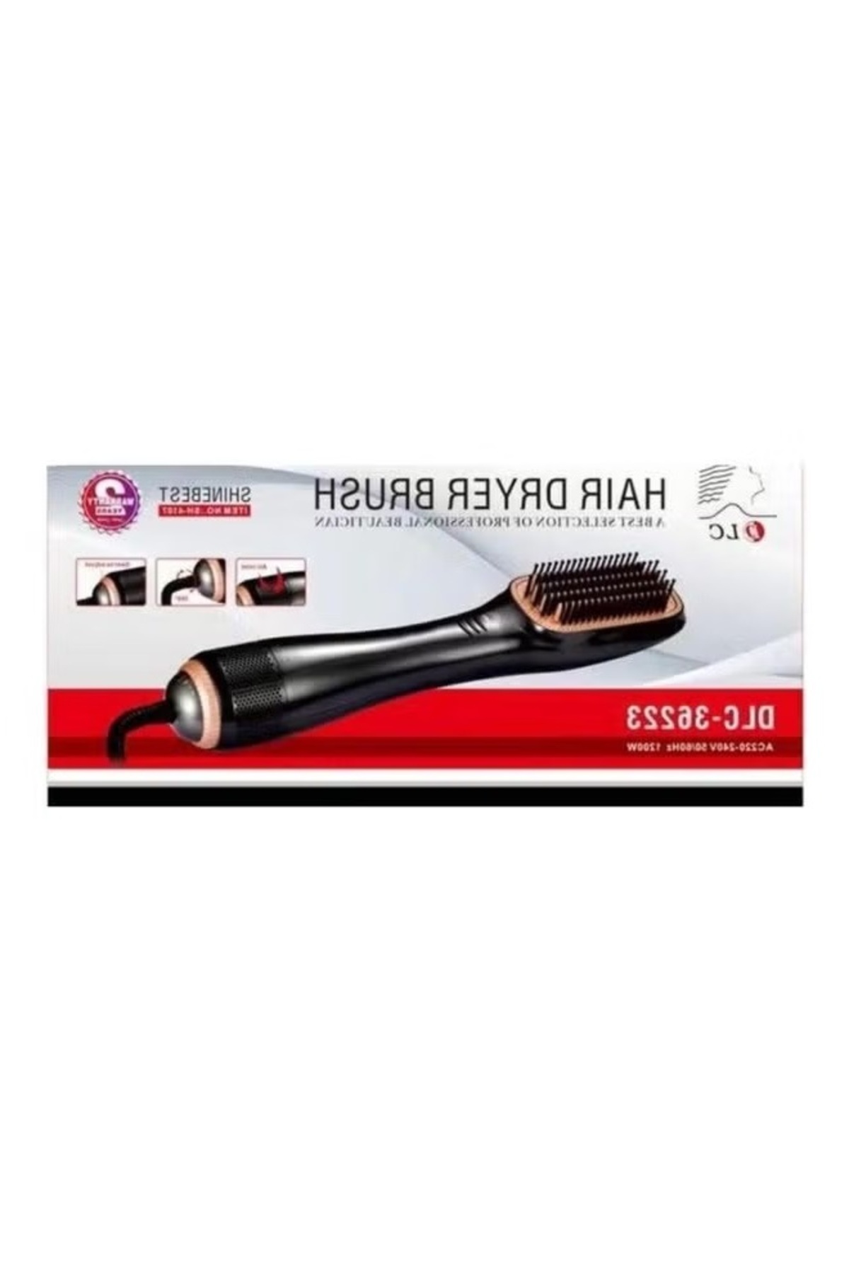 فرشاة مجفف الشعر - أداة تصفيف وتجفيف 2 في 1 (أسود/...