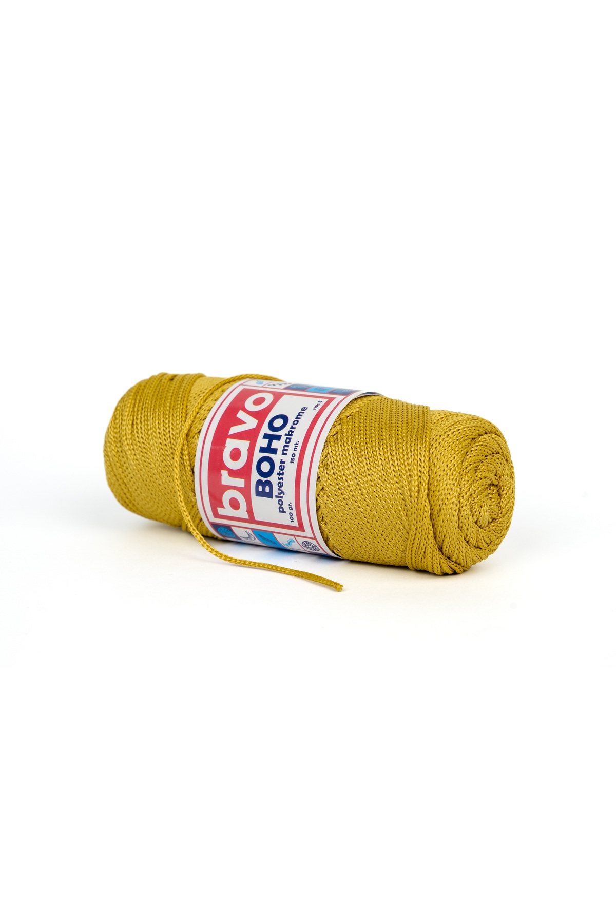 Boho Polyester Macrame Yarn 1.5 Mm 100 Gr 150 Meters No: 3 mm (Color Code:50) Gold