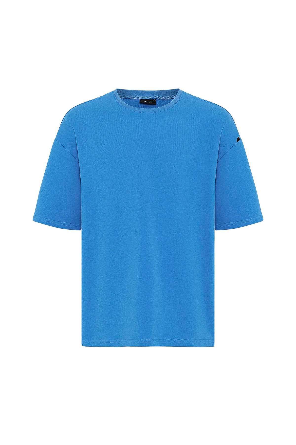 Basic Oversize Şort Takım Mavi — رنگارنگ 30-269 — تصویر 3 از 8