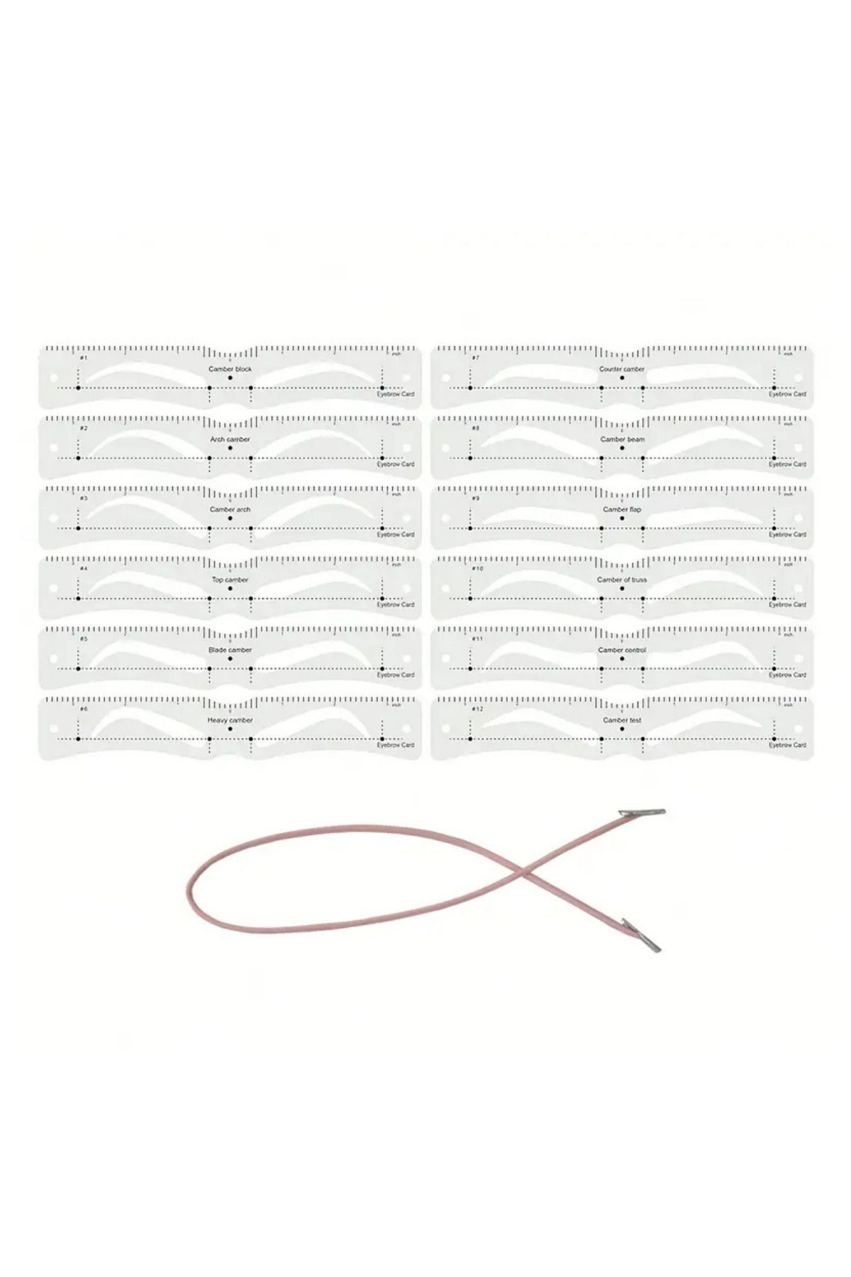 MİNGODAN-12'Li Eyebrow Template Set Shaping Measurement Ruler Eyebrow Taking Guide Suitable for Professional Home Use 3