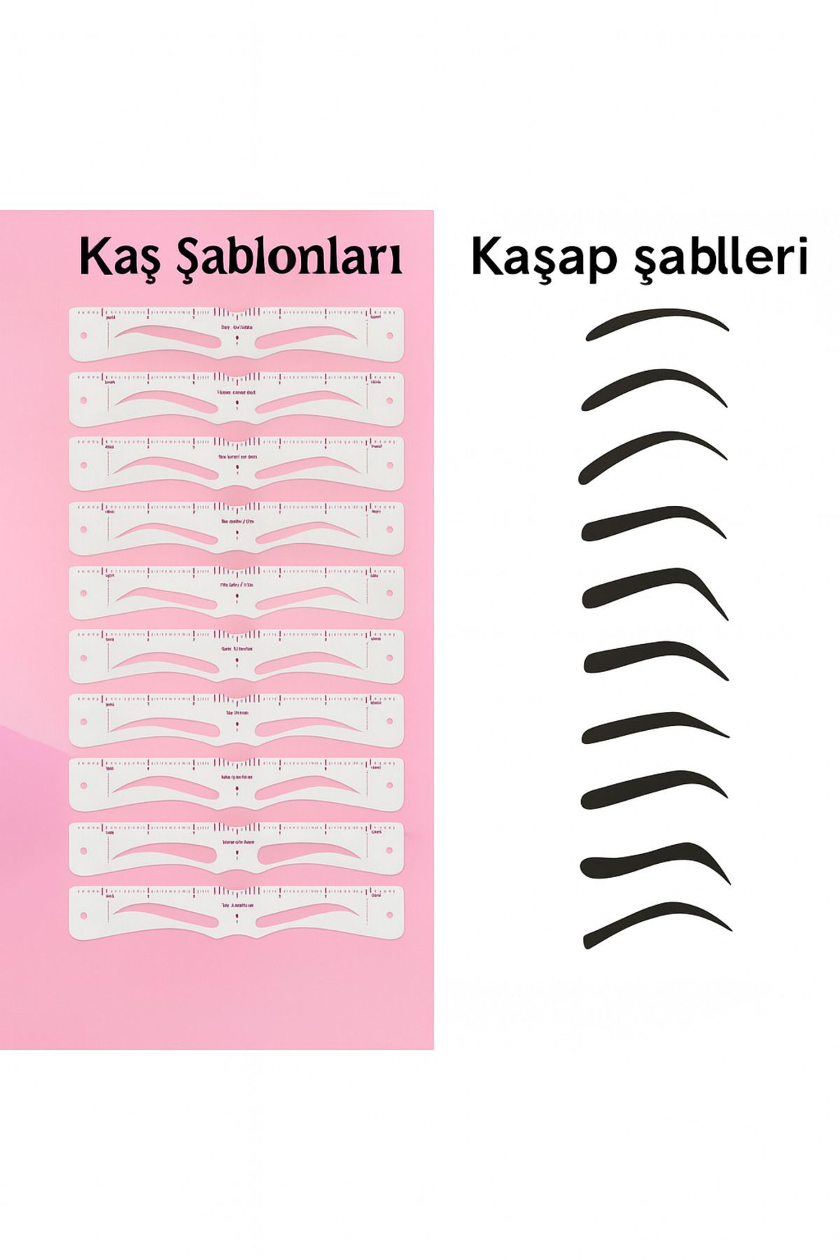 MİNGODAN-12'Li Eyebrow Template Set Shaping Measurement Ruler Eyebrow Taking Guide Suitable for Professional Home Use 5