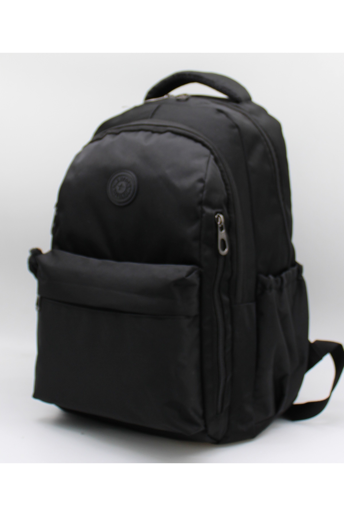 Bevitton-School Backpack Unisex Water Resistant Fabric School Bag 2500 Black 2