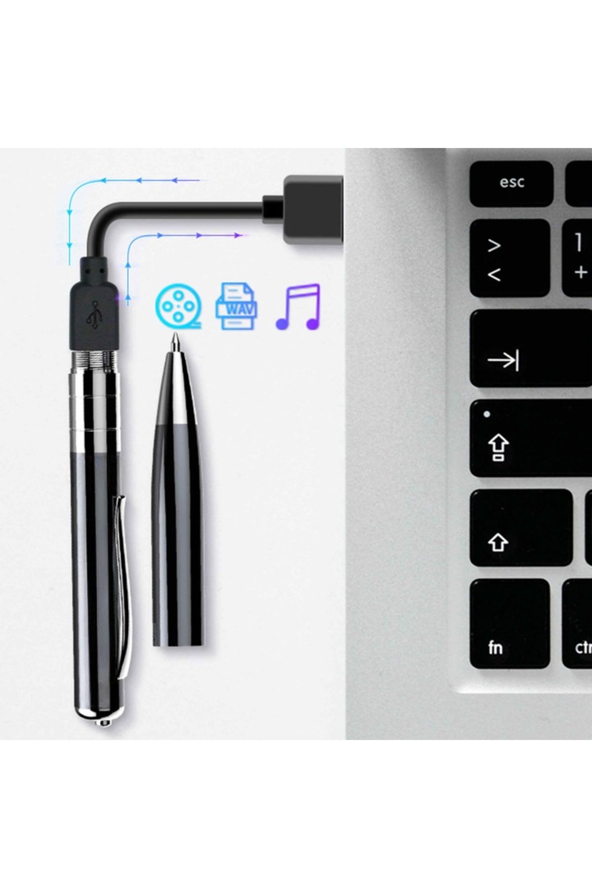 NewEvo-Spy recorder integrated into a pen, NewEvo®, 32 GB memory included, Noise Reduction 3