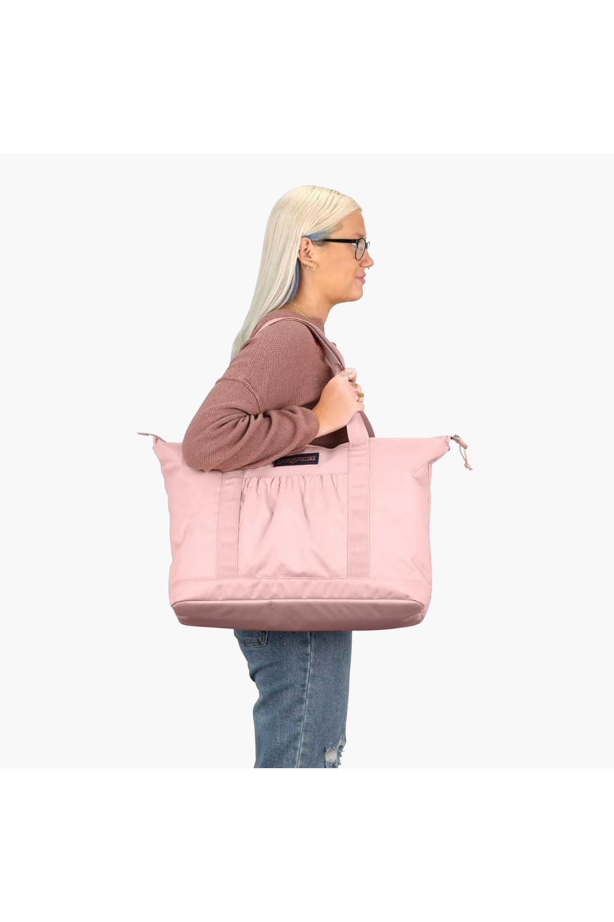 Jansport-حقيبة حمل صلبة بمقبض مزدوج وسحاب للإغلاق 6