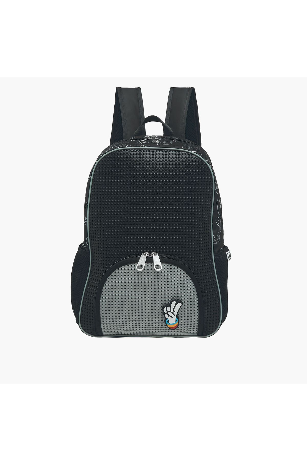 Light and Nine-Light & Nine Textured Backpack with Adjustable Shoulder Straps and Zip Closure - 32x15x41 cms 1