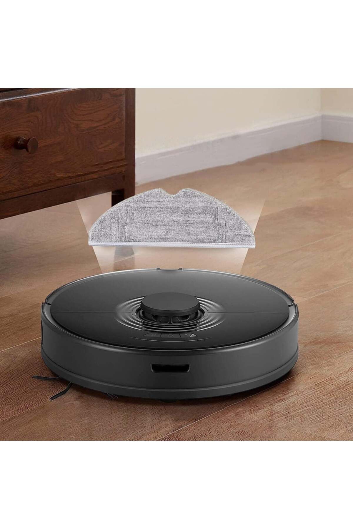 NewEvo-Set of 4 x NewEvo full mop cloths, compatible with Xiaomi RoboRock S8, S8 Plus, Gray 6