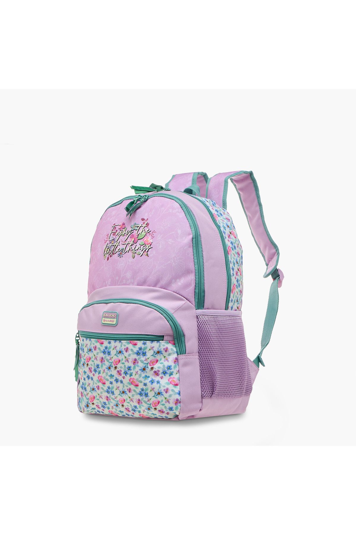 Roll-Road Floral Print Backpack with Adjustable Shoulder Straps and Zip Closure - 33x46x17 cms 2