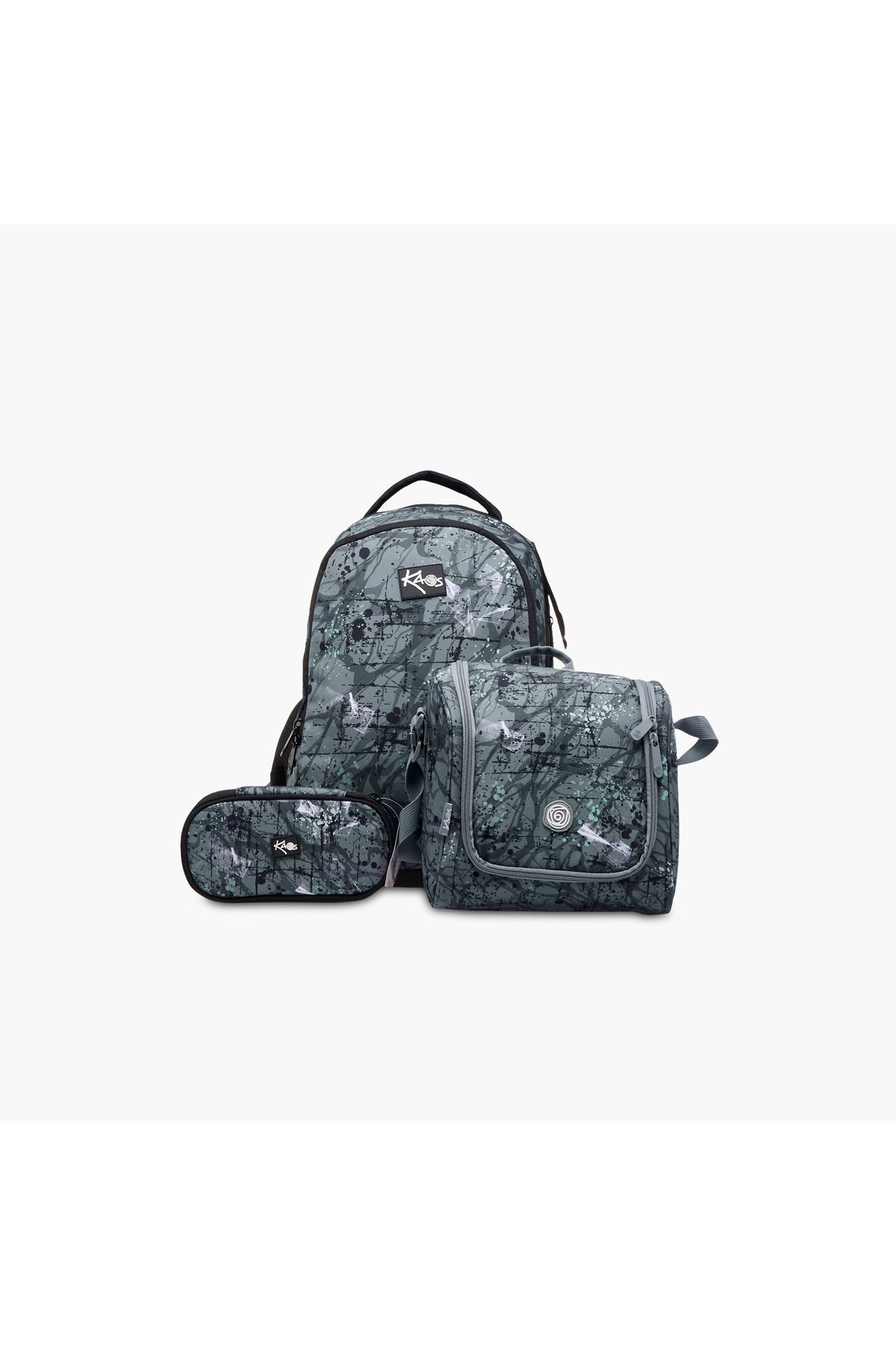 Kaos-Abstract Print 3-Compartment 18-inch Backpack with Zip Closure - 48x33x21 cms 8
