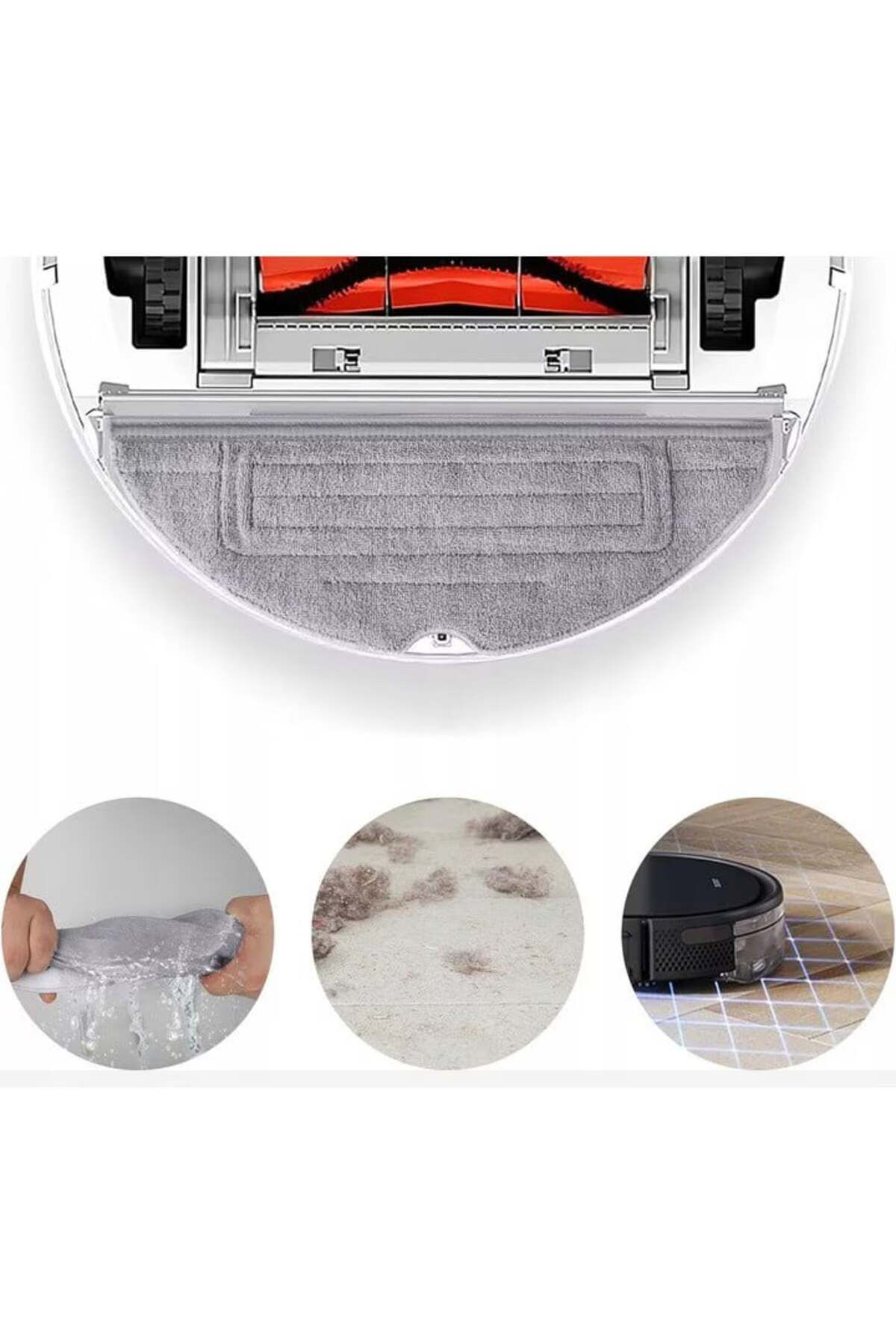 NewEvo-Set of 4 x NewEvo full mop cloths, compatible with Xiaomi RoboRock S7, S7 PLUS, S7 MAX, S7 MAXV, S70 6