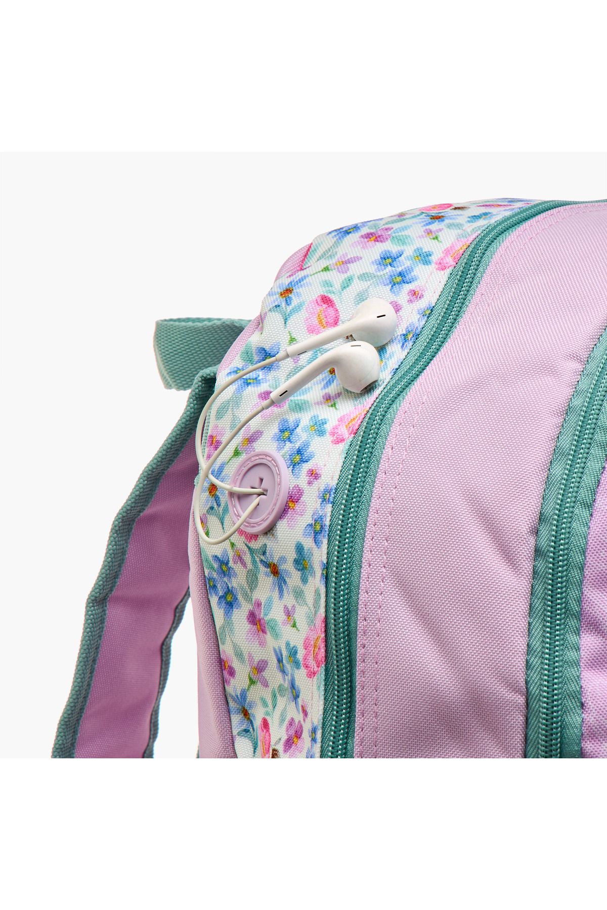Roll-Road Floral Print Backpack with Adjustable Shoulder Straps and Zip Closure - 33x46x17 cms 7