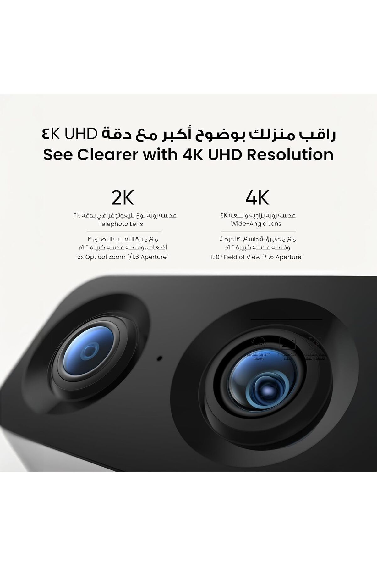 eufy-Security Indoor Cam S350, Dual Cameras, 4K UHD Resolution Security Camera with 8× Zoom and 360 3