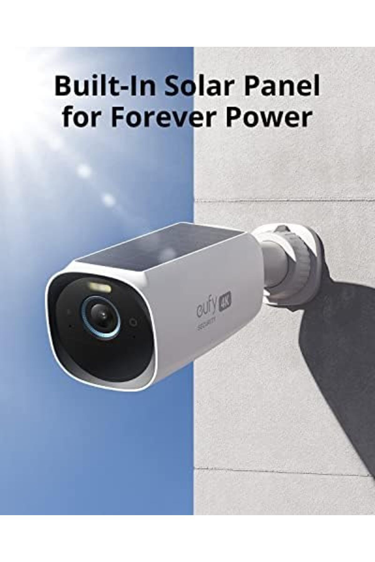 eufy-كاميرا eufyCam 3 الإضافية للأمن، كاميرا أمان خارجية لاسلكية، كاميرا 4K مع S مدمجة 4