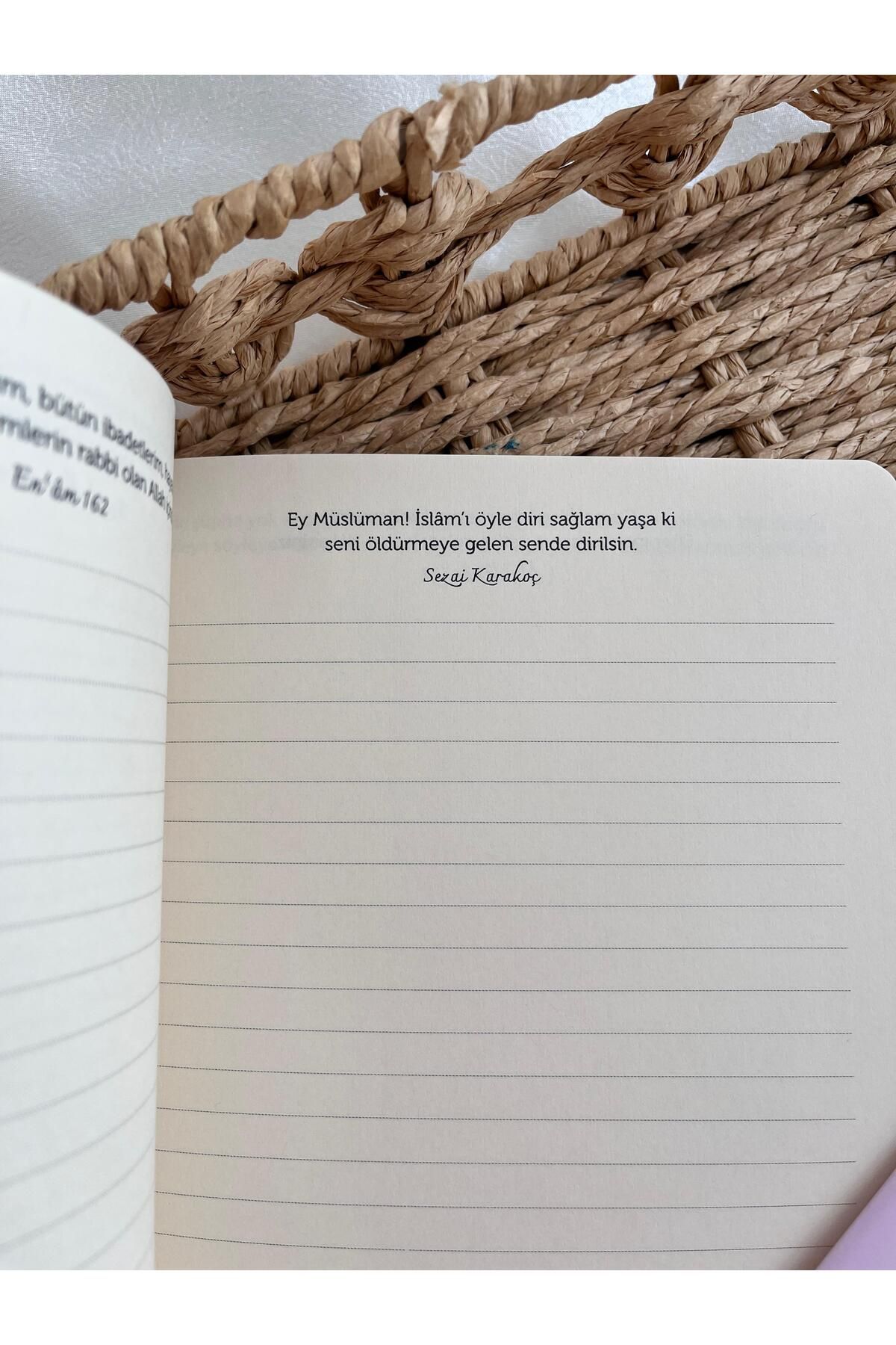 EMKSHOP-Islamic Design Striped Notebook Notepad Bookmark Set Set (Verses Hadiths Are Placed on Each Page) 3