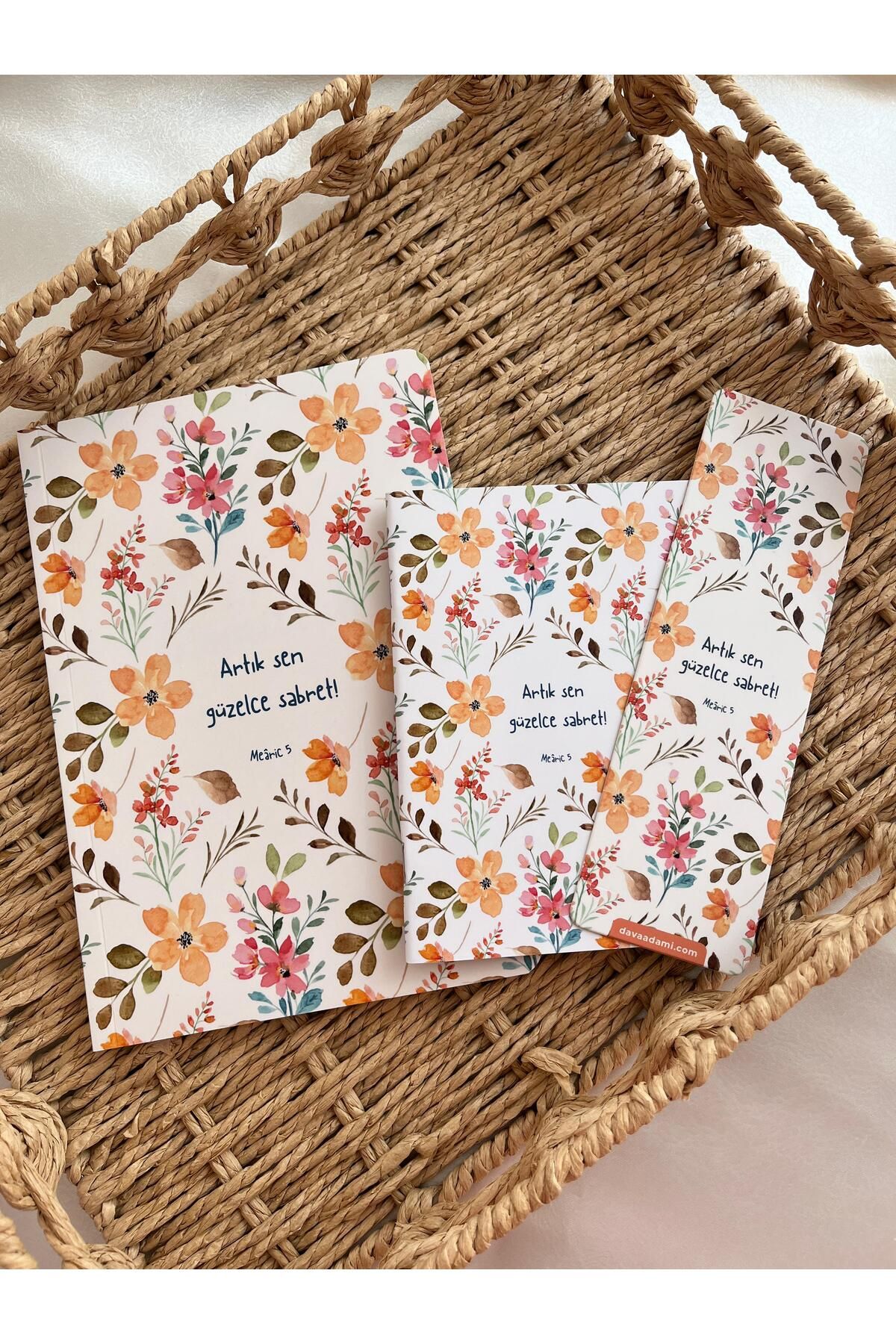 EMKSHOP-Islamic Design Striped Notebook Notepad Bookmark Set Set (Verses Hadiths Are Placed on Each Page) 1