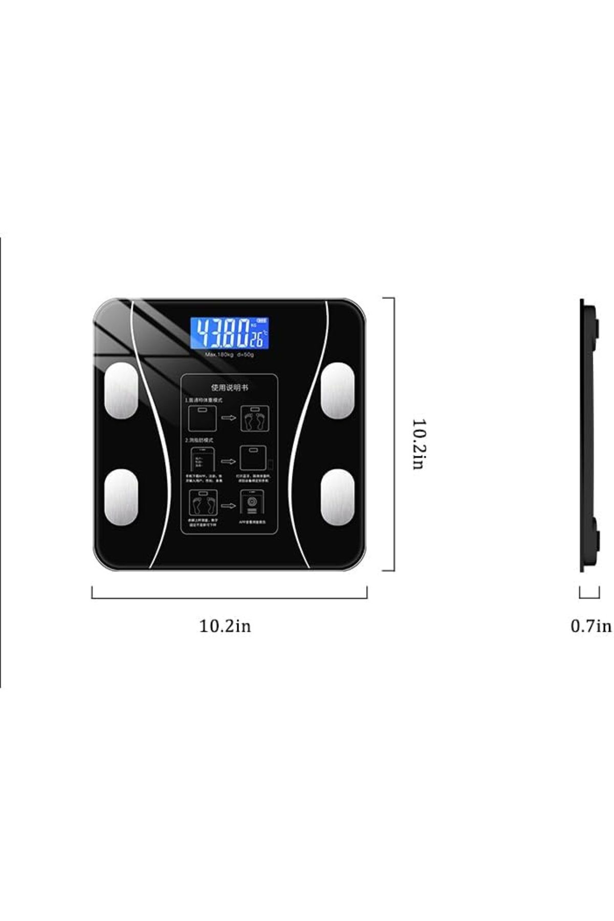 Stander-YONGYUN High Accurate Digital Bathroom Scale LED Display, Rechargeable BMI Smart Weight Scale with W 8