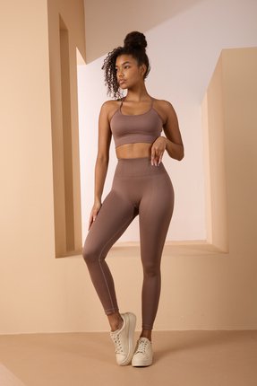 DOSE Seamless/Dikişsiz Toparlayıcı Push Up Tayt Büstiyer Takım