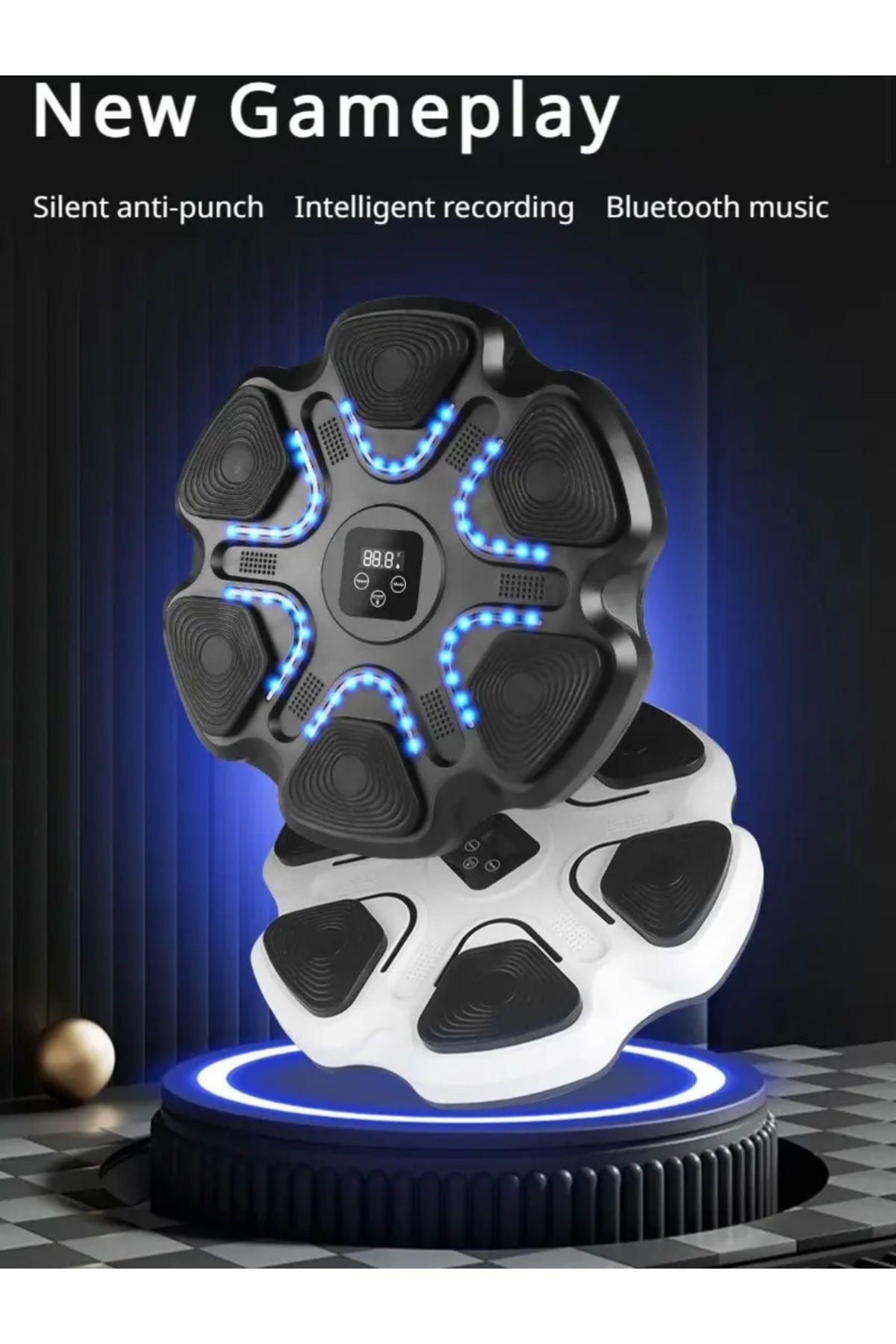 OEM-Boxing target, interactive, 6 illuminated hitting points, Bluetooth connection, 9 speeds, 5 volume levels 5