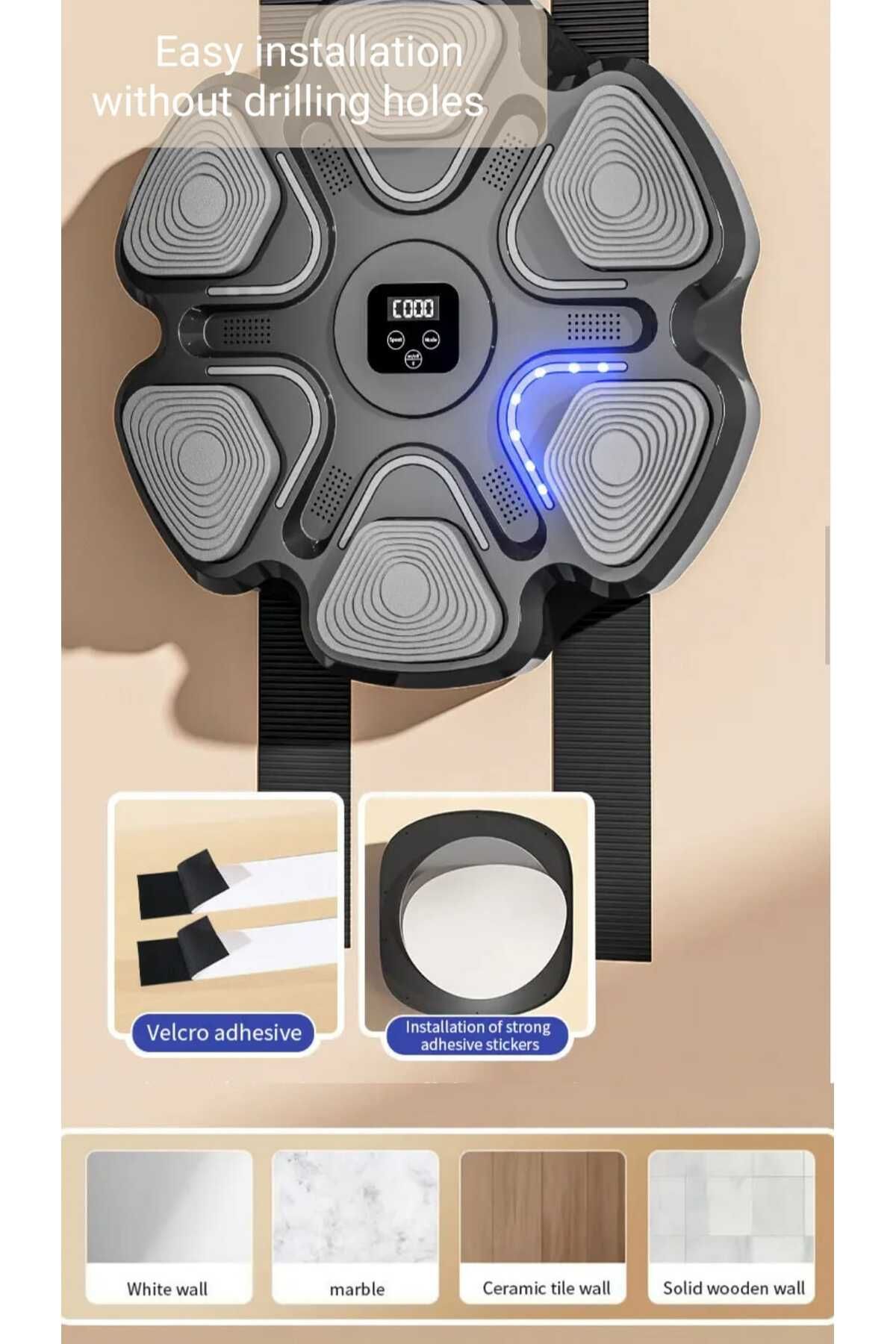 OEM-Boxing target, interactive, 6 illuminated hitting points, Bluetooth connection, 9 speeds, 5 volume levels 3