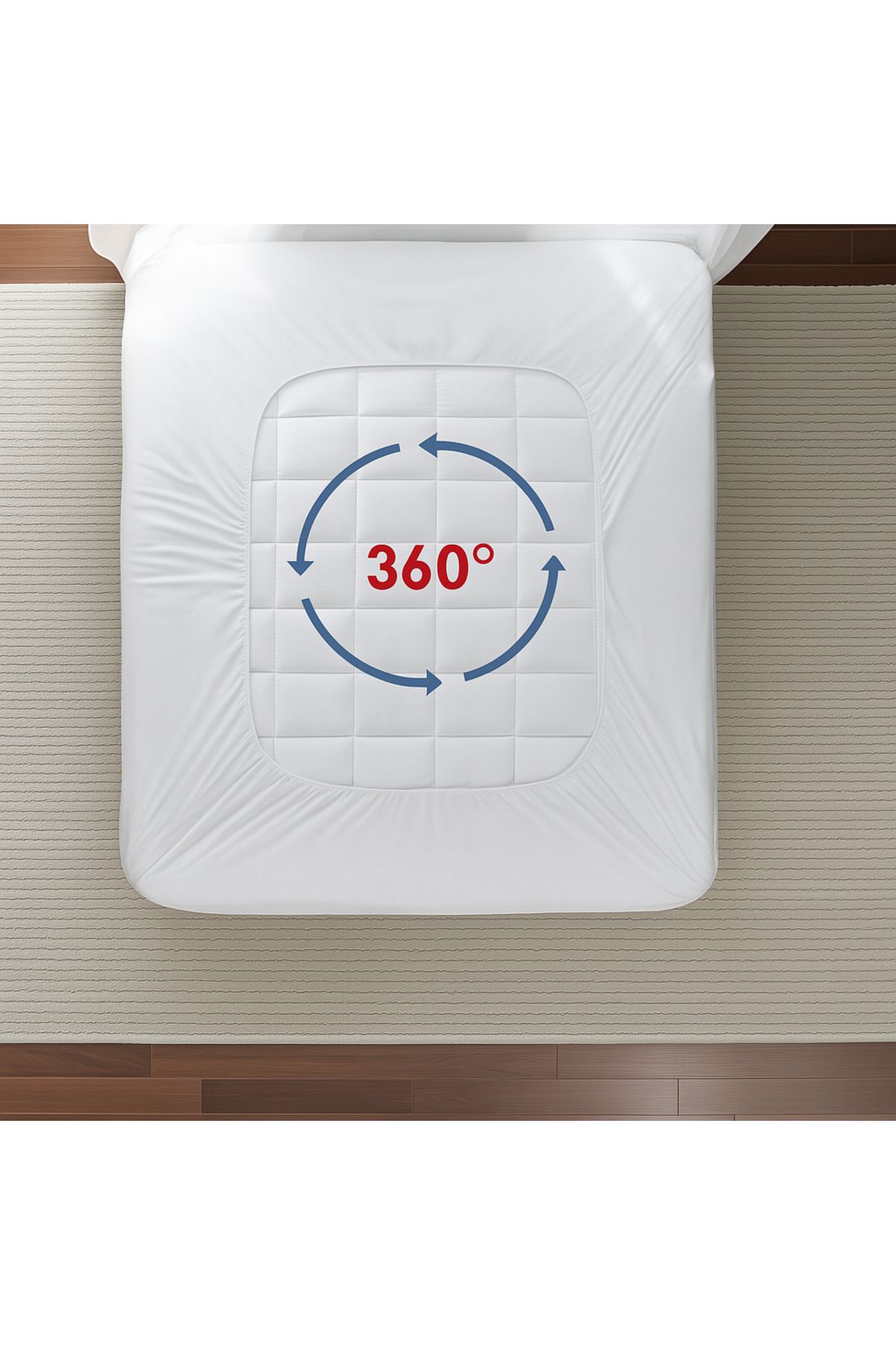 TİME-Super Soft Microfiber Mattress Topper 14cm With Microfiber Filling and 360° Rubber Edges 4