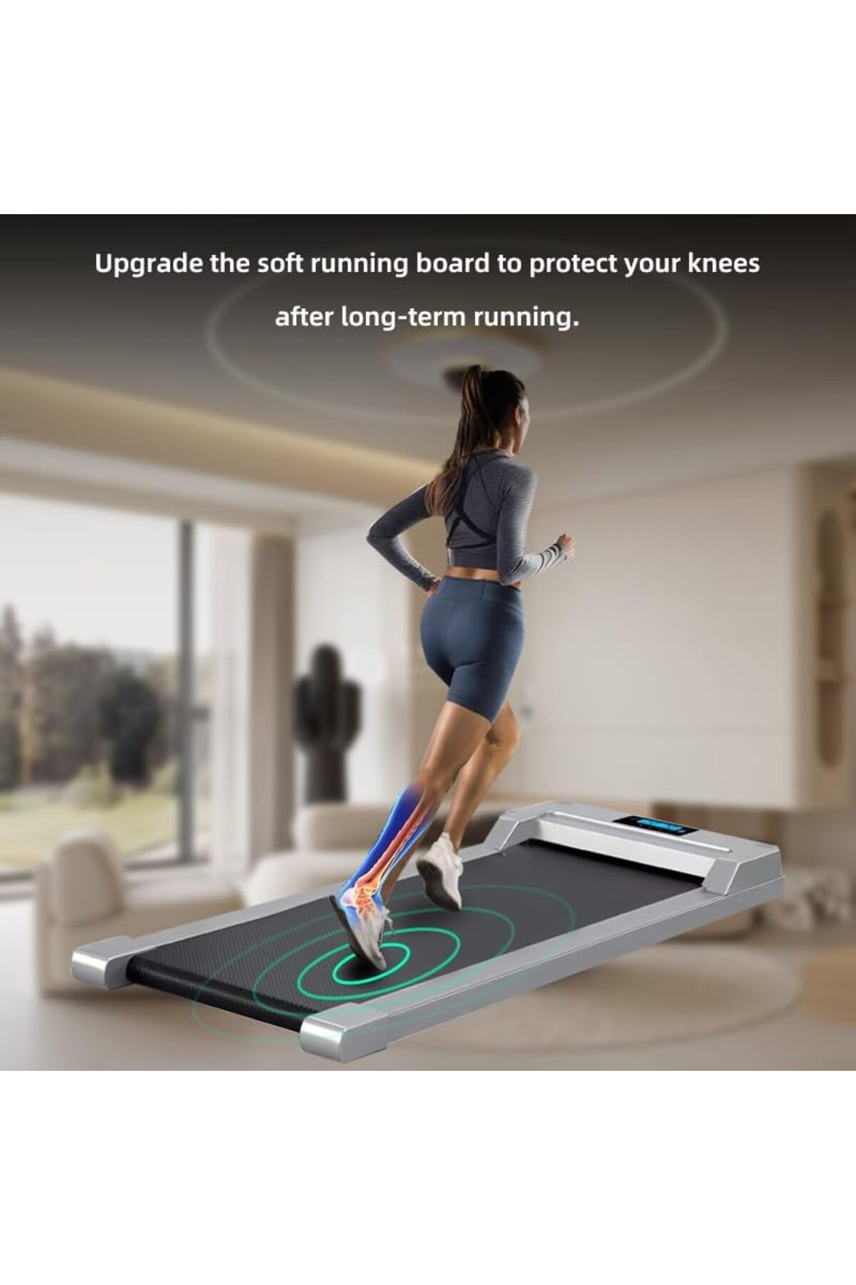 Rovyfota-Walking Pad, Under Desk Treadmill for Home Office, 2 in 1 Portable with Remote Control 2