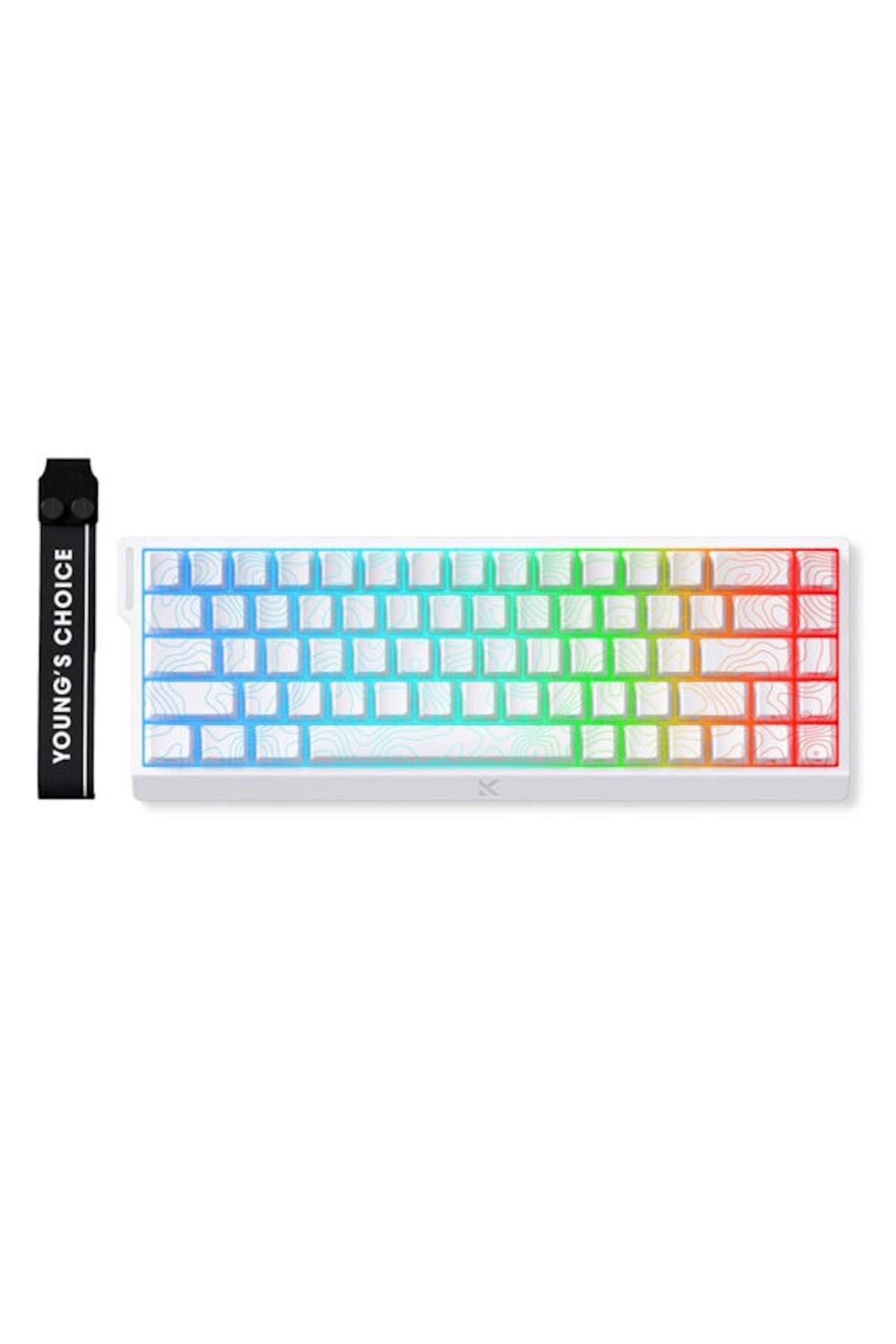 MCHOSE Ace68 White Topographic %65 HE Uranus Switch eSports RGB