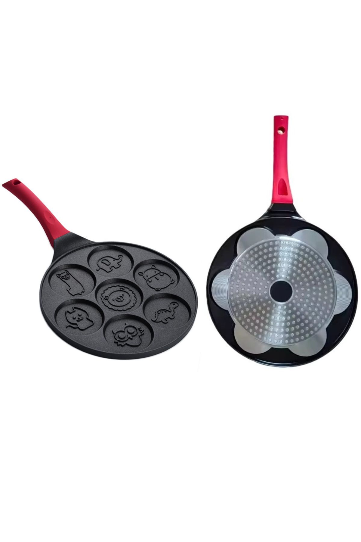 NewEvo-Pancake pan with 7 Animal Shapes,made of aluminum and stainless steel, normal and vitroceramic 3