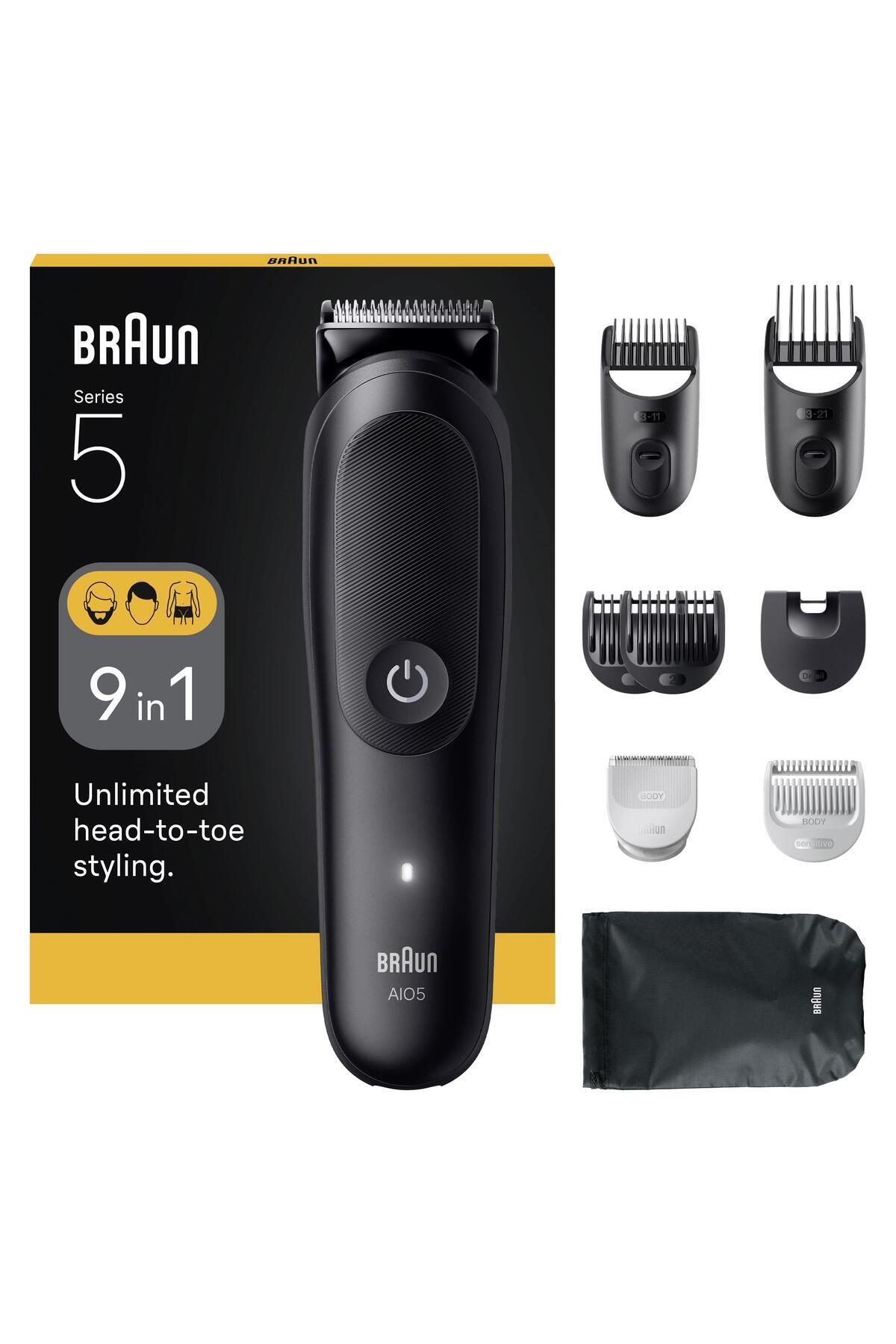 Braun Hepsi Bir Arada Series 5, 9’u 1 arada Tıraş Kiti, Keskin Bıçak, Vücut Tıraşı AIO5540