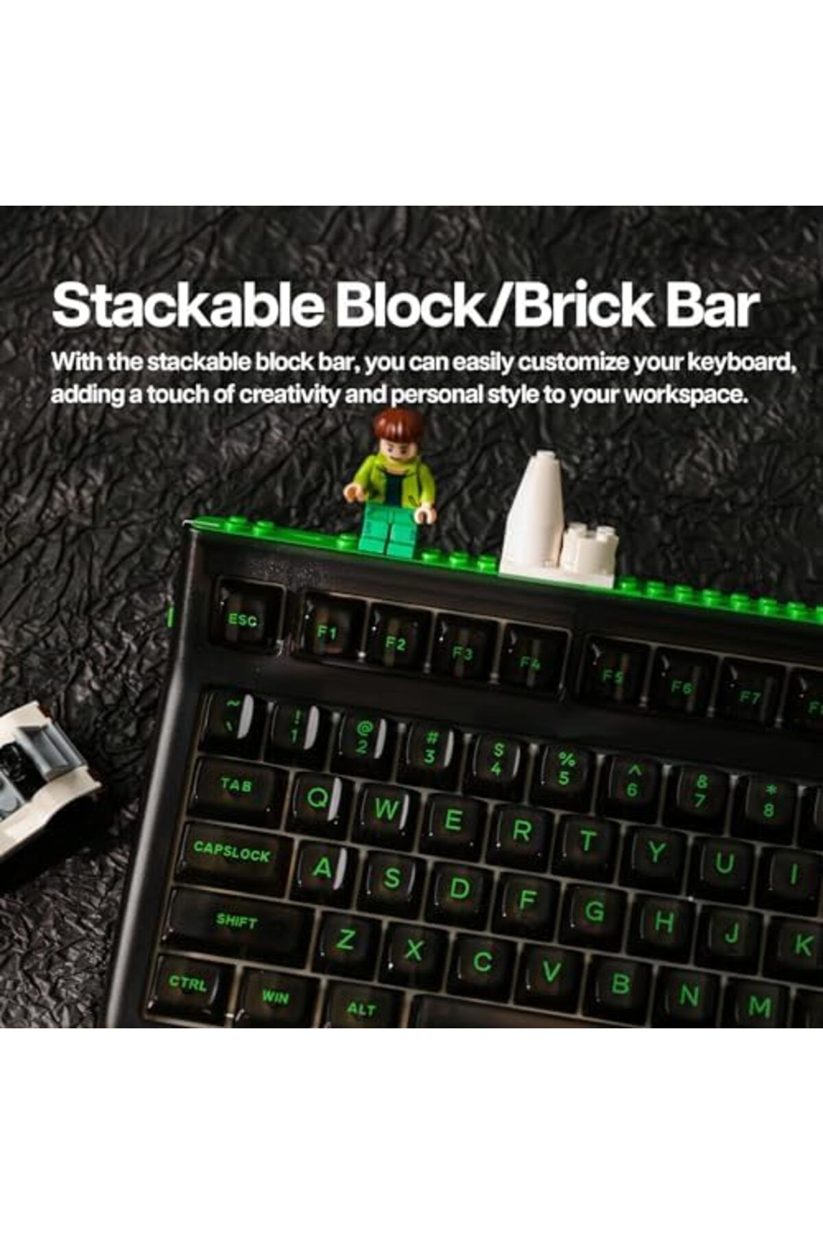 Epomaker-Brick 87 Tri-Mode TKL Mechanical Keyboard with Stackable Block Bar, Thumb-scroll Knobs, Hot 6